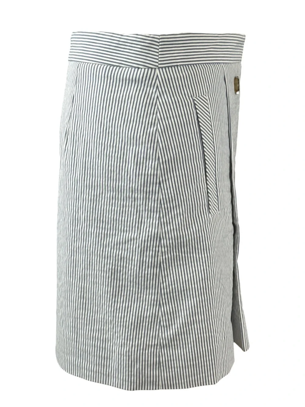 J. CREW Blue & White Striped Seersucker Mini Skirt